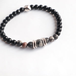 mens black jasper bracelet