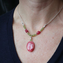 Load image into Gallery viewer, Rhodochrosite Peridot Necklace