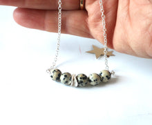 Load image into Gallery viewer, handmade dalmation jasper silver irish chain
