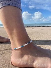 Load image into Gallery viewer, White beaded anklet