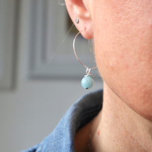 angelite silver gemstone handmade irish earrings