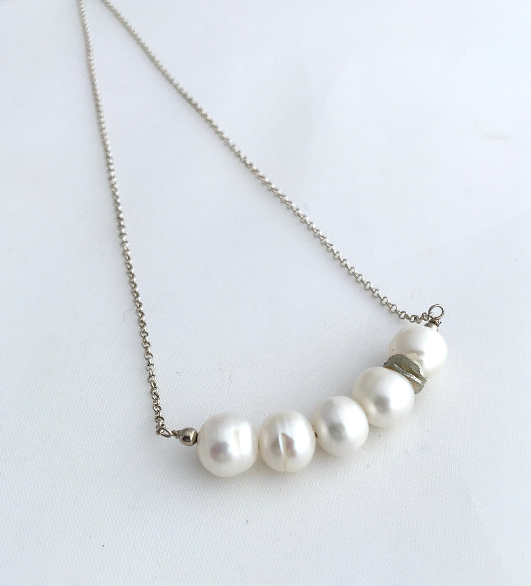 Pearl and Sterling Silver Necklace - alisonwalshjewellery