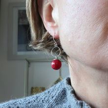 Load image into Gallery viewer, Round Gemstone Mini Hoop Earrings