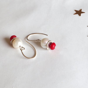 Pearl and Coral Earrings