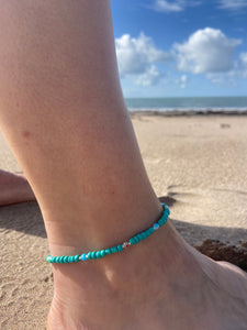 Turquoise  Bead Anklet