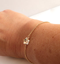 Load image into Gallery viewer, clear swavorski gold filled star bracelet