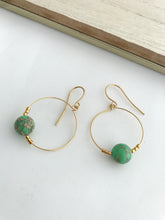 Load image into Gallery viewer, Green Mosaic Hoop Earrings - alisonwalshjewellery