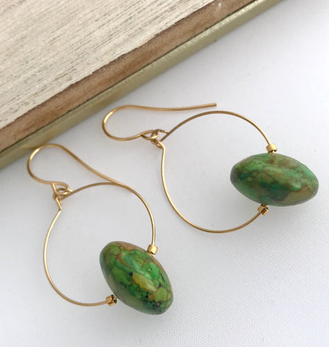Green Mosaic Hoop Earrings - alisonwalshjewellery