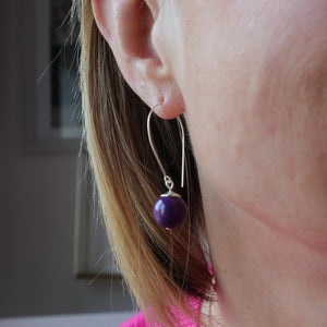 purple jade handmade irish earrings