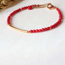 Load image into Gallery viewer, Gold Bar Coral Bracelet