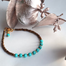 Load image into Gallery viewer, Bronze Turquoise Bracelet