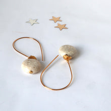 Load image into Gallery viewer, handmade riverstone gold irish earrings