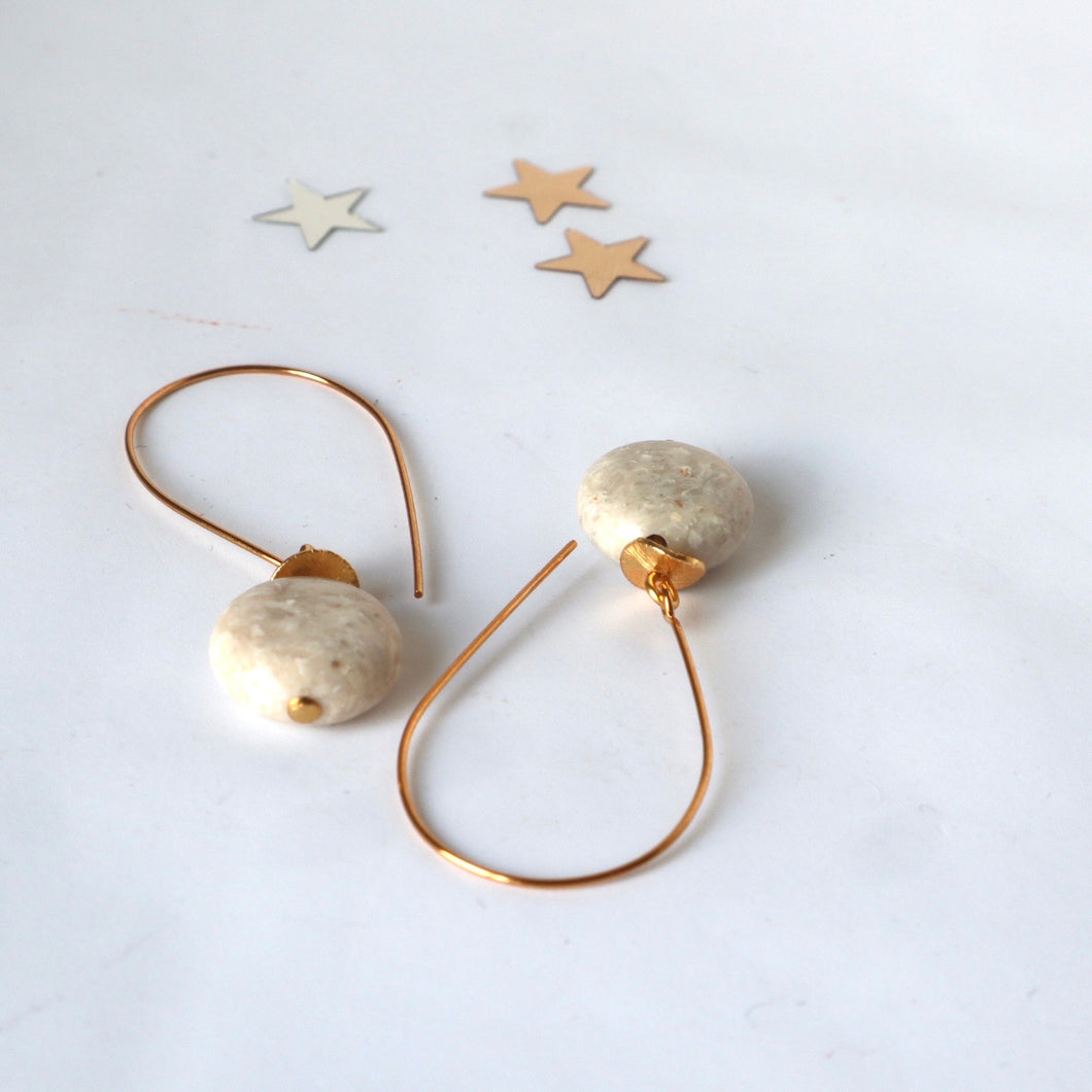 handmade riverstone gold irish earrings