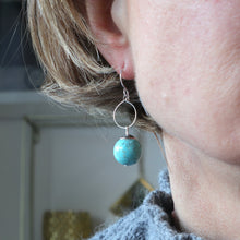 Load image into Gallery viewer, Round Gemstone Mini Hoop Earrings