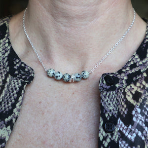 handmade dalmation jasper silver irish chain