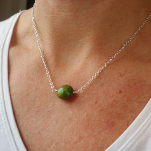 green mosaic gemstone handmade irish necklace