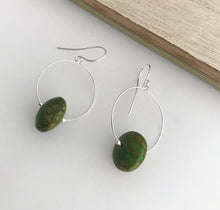 Load image into Gallery viewer, Green Mosaic Hoop Earrings - alisonwalshjewellery