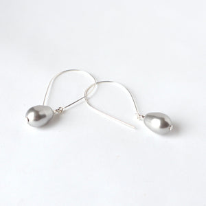 silver pearl handmade irish earrings