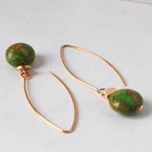 Mosaic Green Gold Earrings