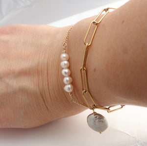 seed freshester pearl gold handmade bracelet