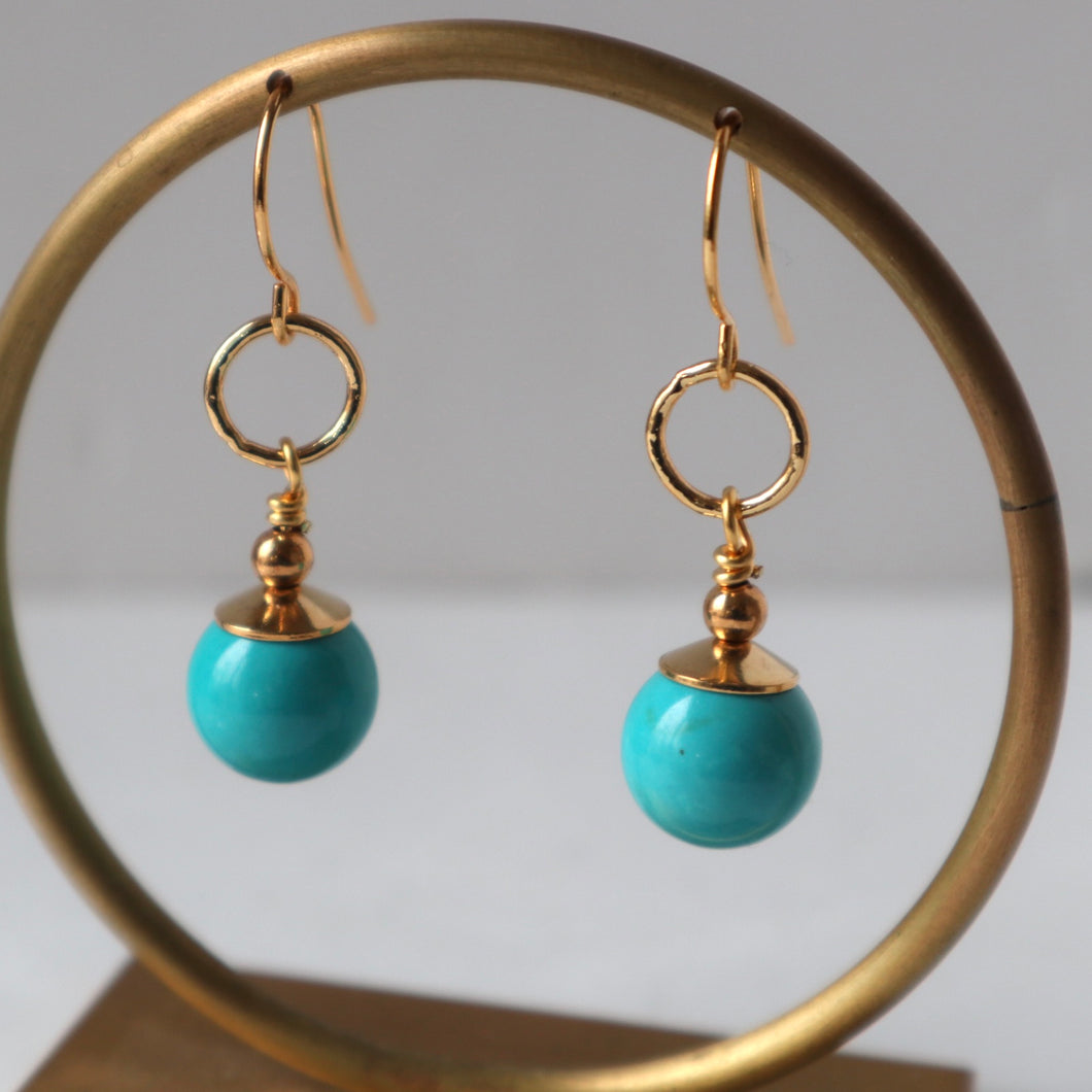 Gemstone Gold Mini Hoop Earrings