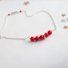 Load image into Gallery viewer, red coral silver handmade irish necklace